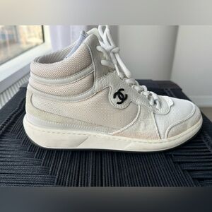 CHANEL High-Top Logo Sneakers